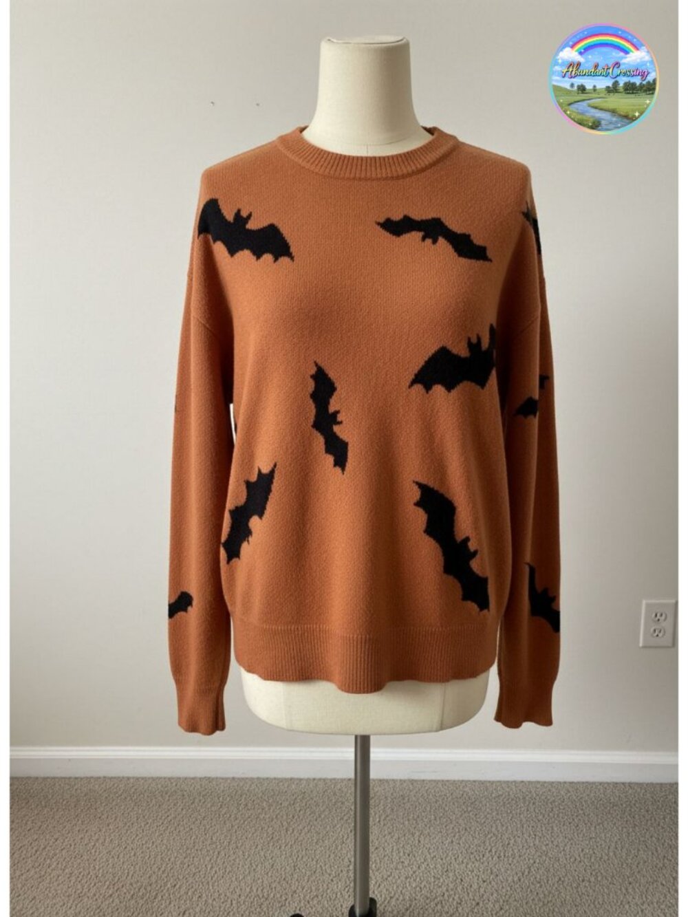 Floral Cable Knit Sweater Long Sleeve Crew Neck Pullover